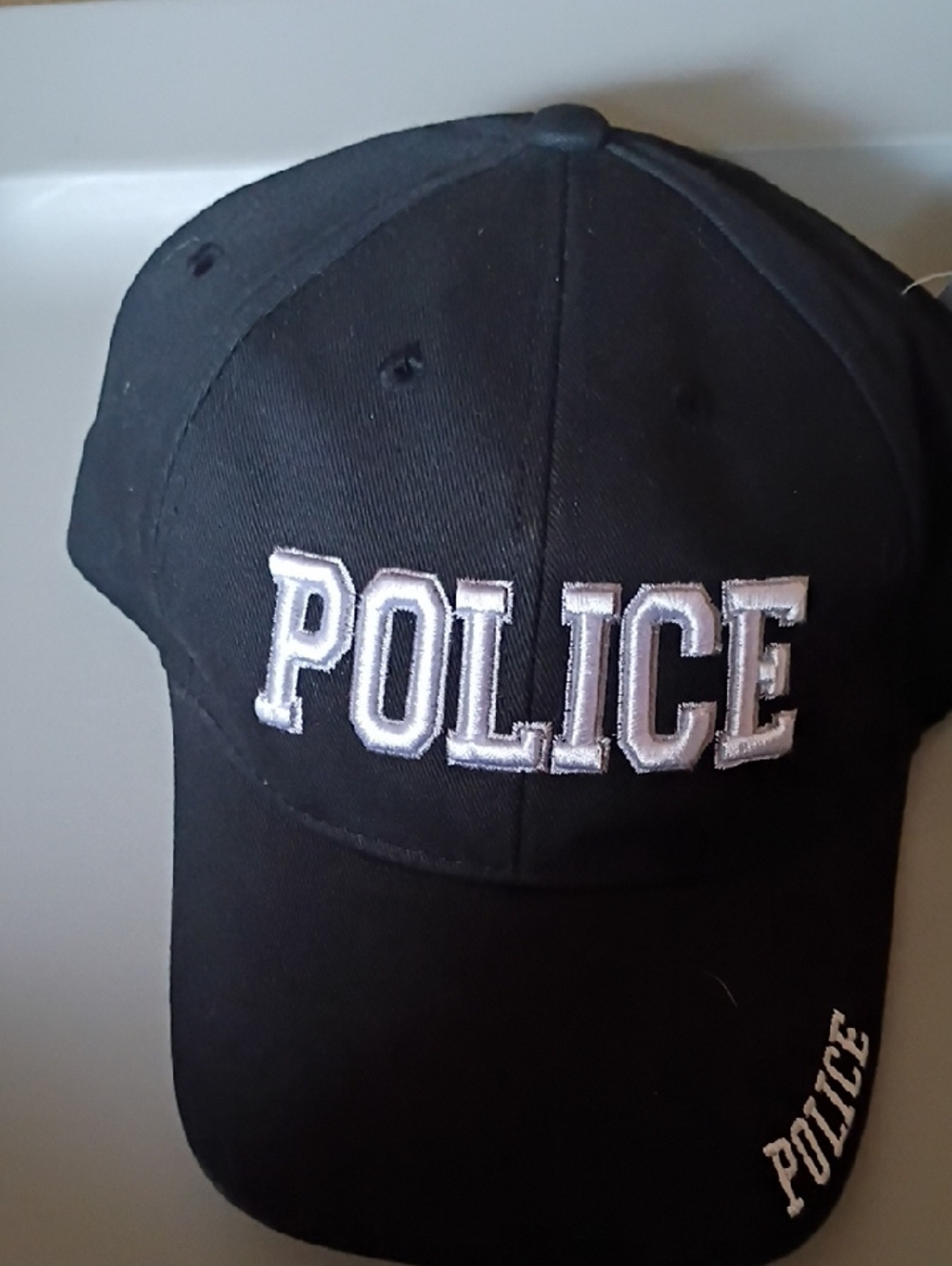 Police Black Baseball Cap with White Embroidered POLICE